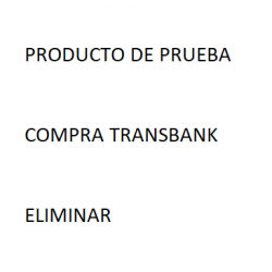 PRODUCTO DE PRUEBA TRANSBANK